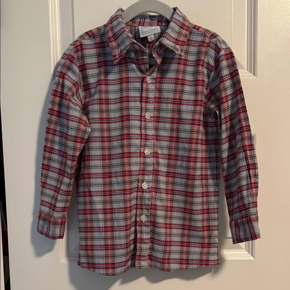 Little English Boys Red and Blue Button Down